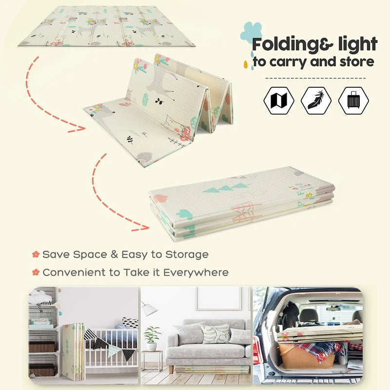 Folding Mat Children's Rug 180x200cm Waterproof