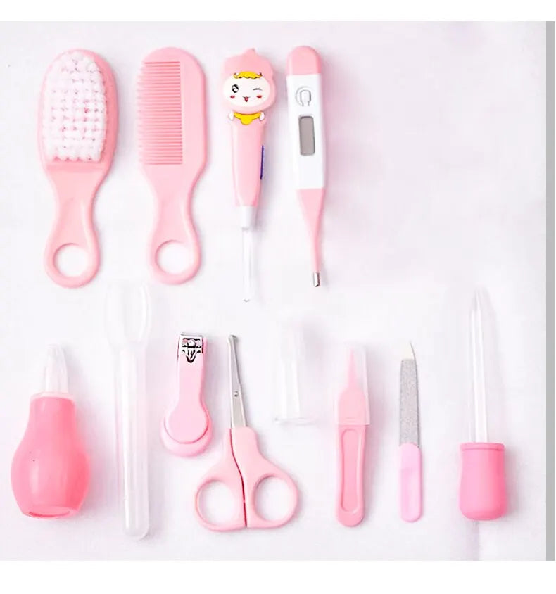 12 PCs Baby Care Kit Kids Hair Nail Healthcare Thermometer Grooming Brush