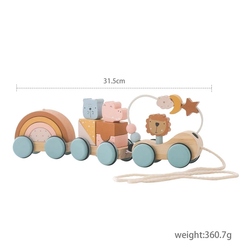 Wooden Train Birthday Toy  Montessori Toys Baby Educational Toys