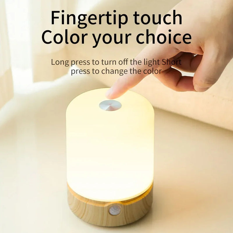 LED Motion sensor Table Lamp Bedroom Night Light  RGB 8 Color