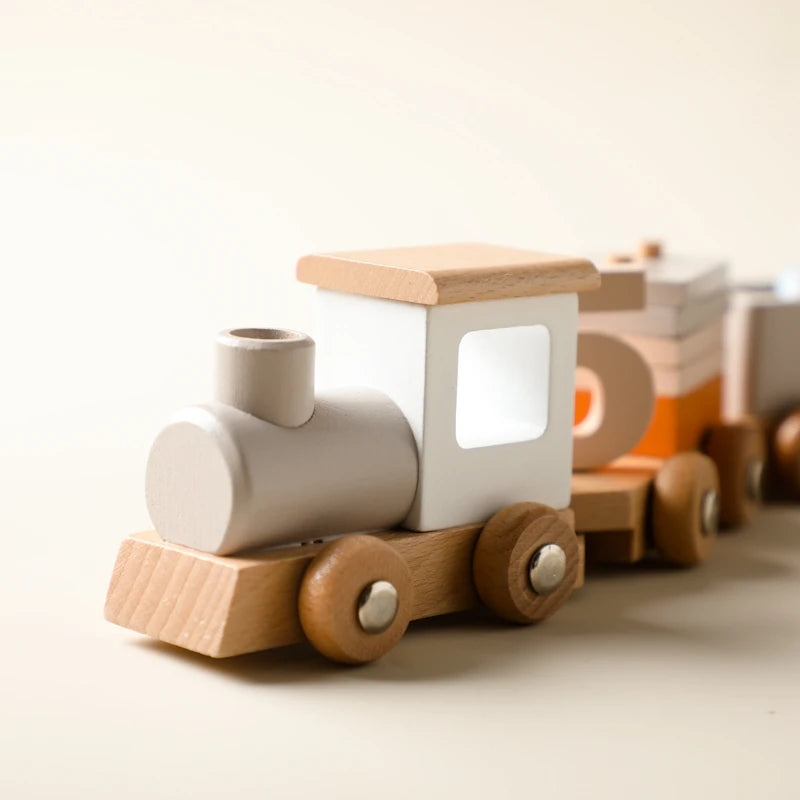 Wooden Train Birthday Toy  Montessori Toys Baby Educational Toys